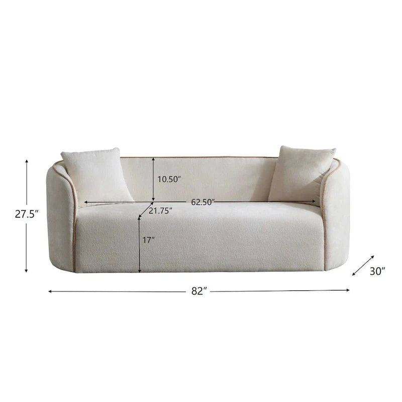Christopher Knight Home - Tonson 82-Inch Curved Boucle 3-Seater Sofa 14