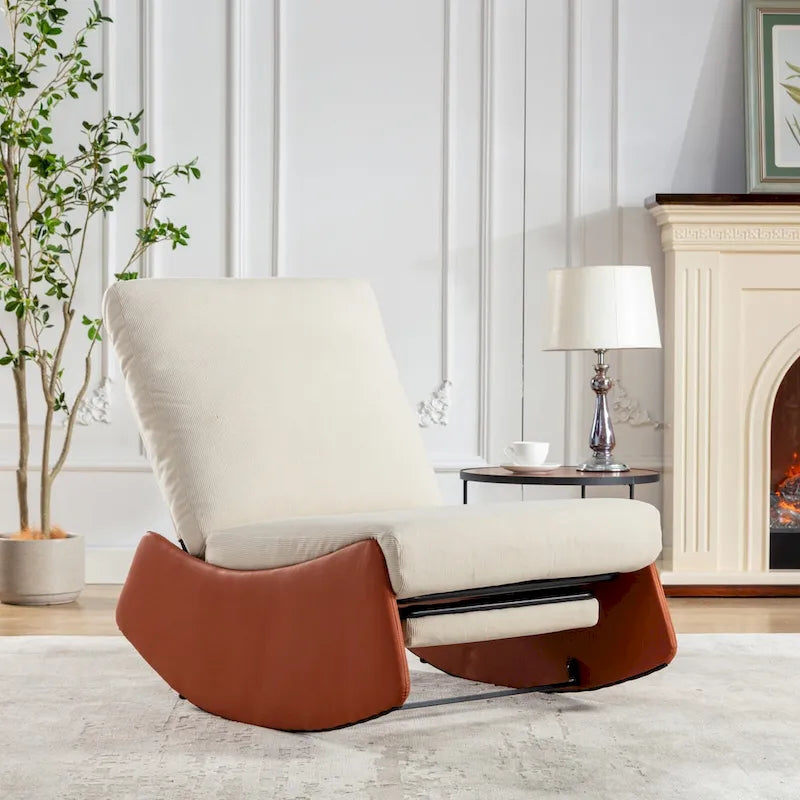 GDFStudio Contemporary Rocking Recliner with Footrest 4