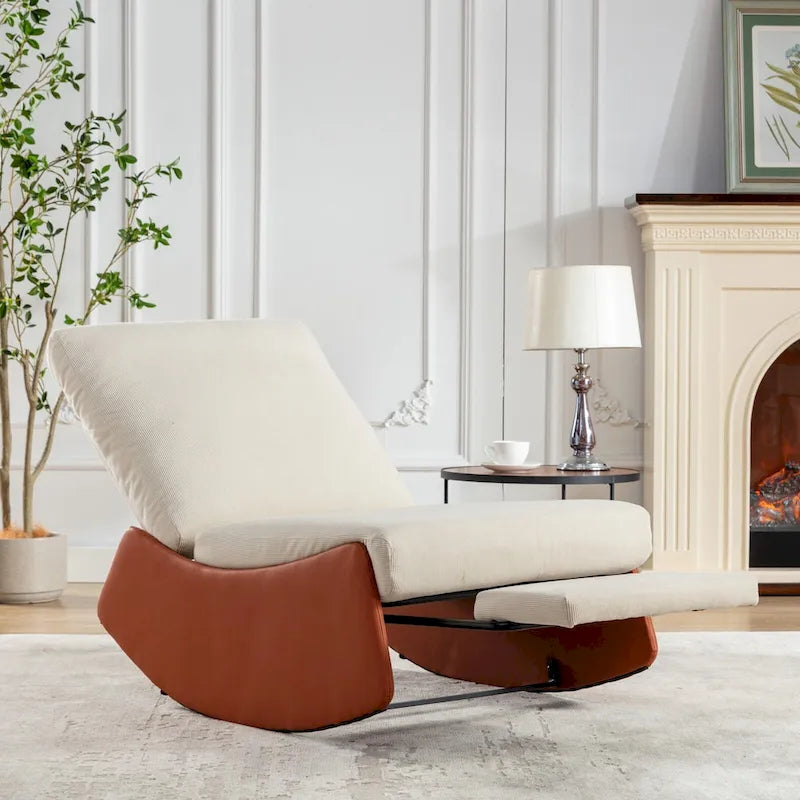 GDFStudio Contemporary Rocking Recliner with Footrest 5