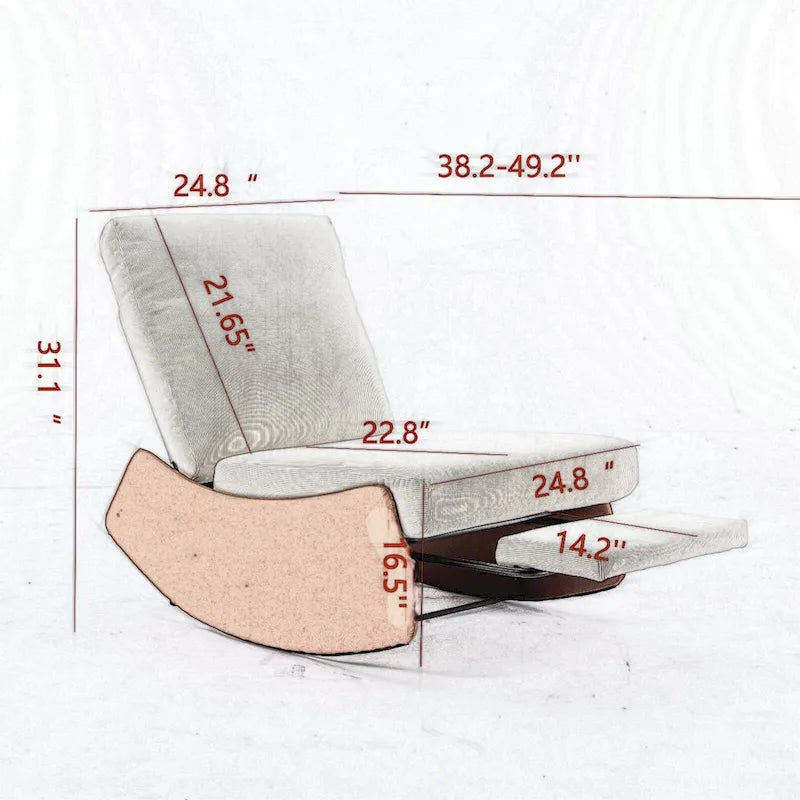 GDFStudio Contemporary Rocking Recliner with Footrest 15
