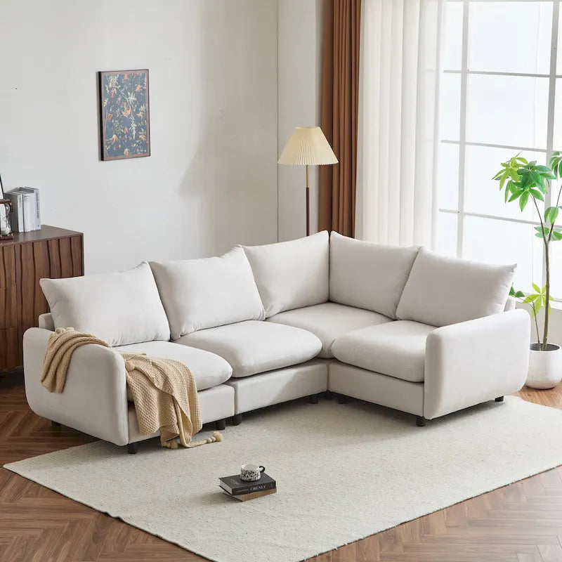 Christopher Knight Home - Evelyn Contemporary Modular L-Shaped Upholstered Sectional Sofa 1