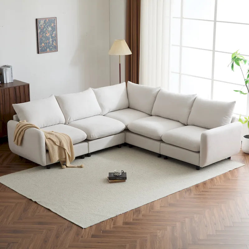 Christopher Knight Home - Evelyn Contemporary Modular L-Shaped Upholstered Sectional Sofa 2