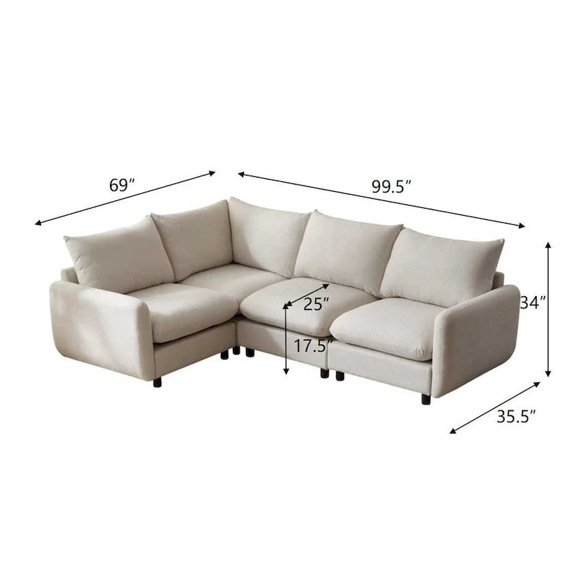 Christopher Knight Home - Evelyn Contemporary Modular L-Shaped Upholstered Sectional Sofa 5