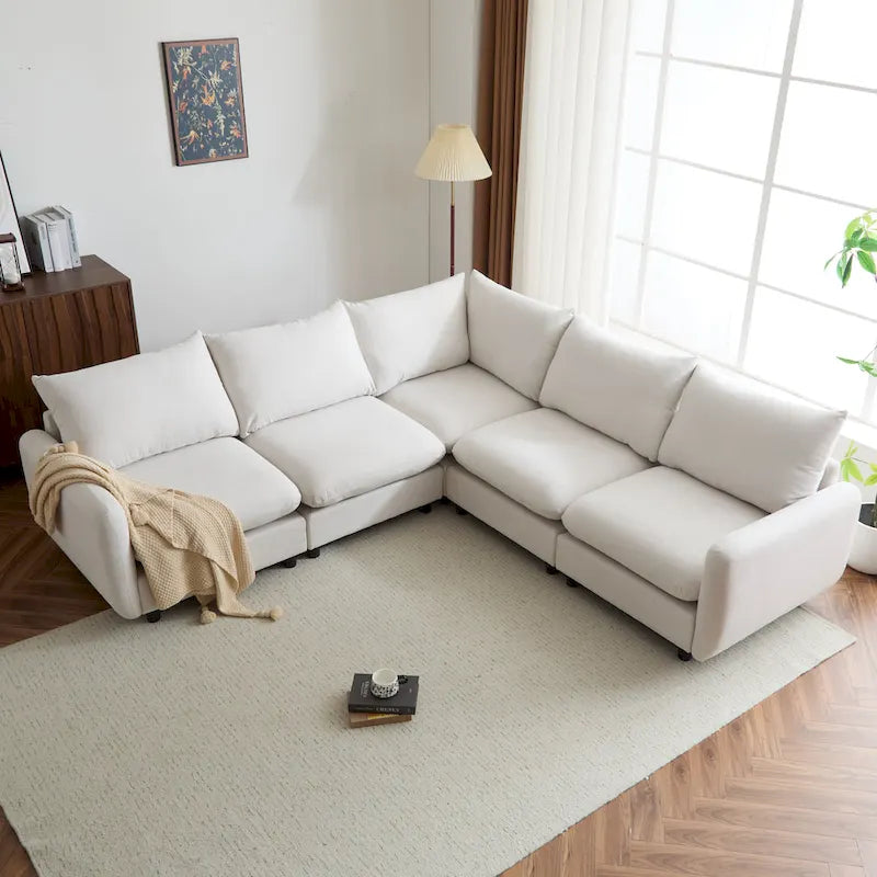 Christopher Knight Home - Evelyn Contemporary Modular L-Shaped Upholstered Sectional Sofa 15
