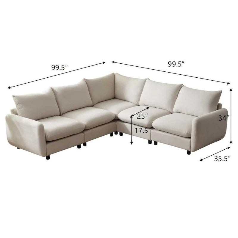 Christopher Knight Home - Evelyn Contemporary Modular L-Shaped Upholstered Sectional Sofa 17