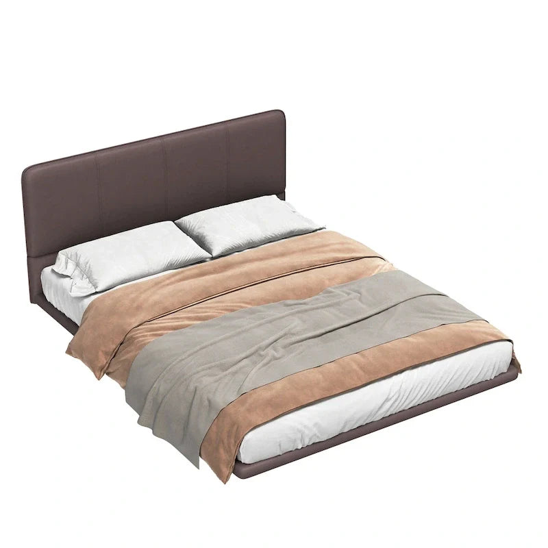 Christopher Knight Home Korli Contemporary Upholstered Leather Floating Bed Frame and Headboard Set with LED Lighting 9