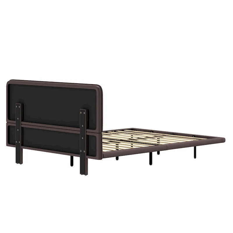 Christopher Knight Home Korli Contemporary Upholstered Leather Floating Bed Frame and Headboard Set with LED Lighting 11