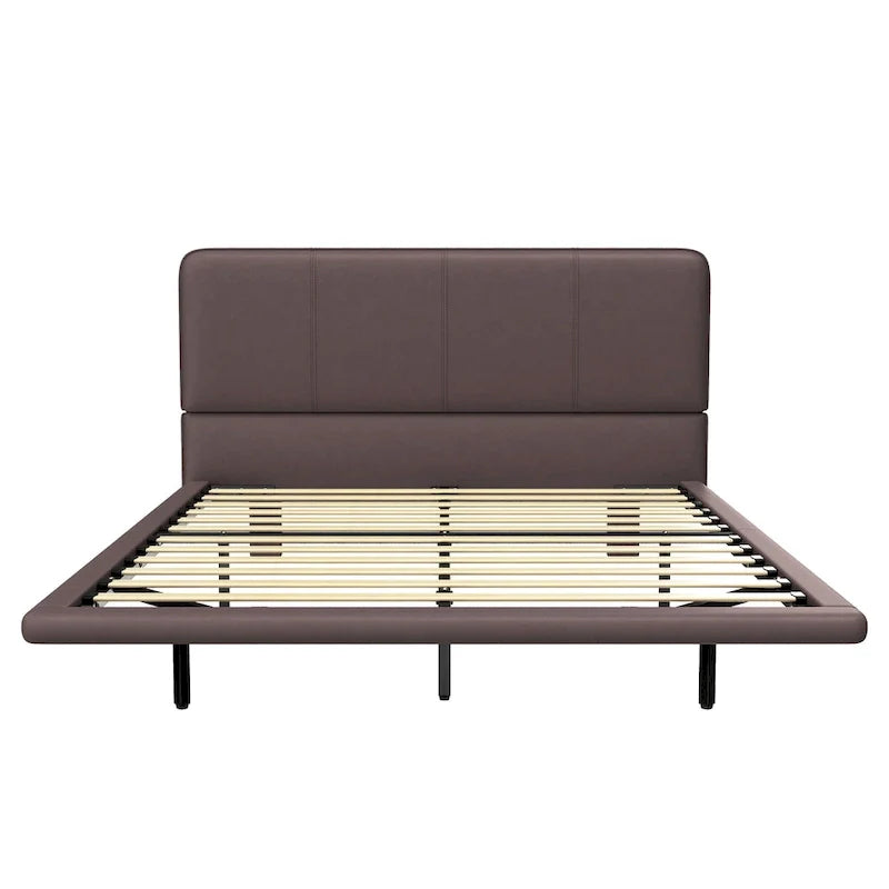 Christopher Knight Home Korli Contemporary Upholstered Leather Floating Bed Frame and Headboard Set with LED Lighting 12