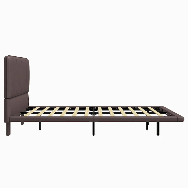 Christopher Knight Home Korli Contemporary Upholstered Leather Floating Bed Frame and Headboard Set with LED Lighting 13