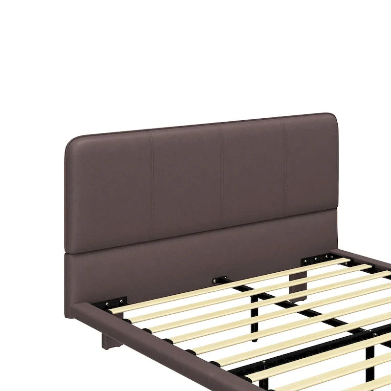 Christopher Knight Home Korli Contemporary Upholstered Leather Floating Bed Frame and Headboard Set with LED Lighting 14