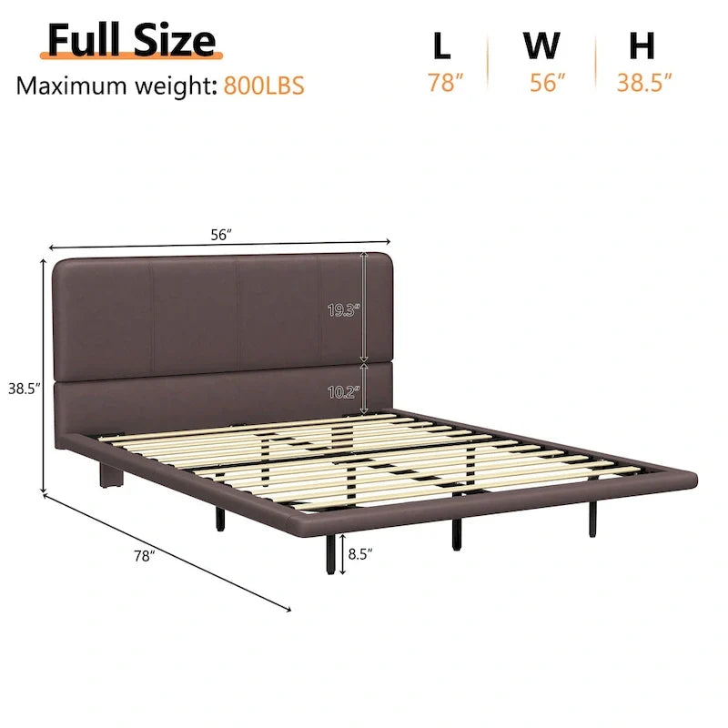 Christopher Knight Home Korli Contemporary Upholstered Leather Floating Bed Frame and Headboard Set with LED Lighting 16