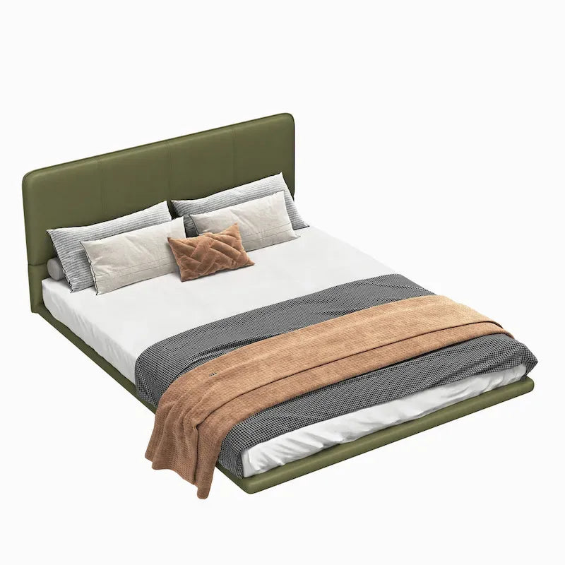 Christopher Knight Home Korli Contemporary Upholstered Leather Floating Bed Frame and Headboard Set with LED Lighting 22
