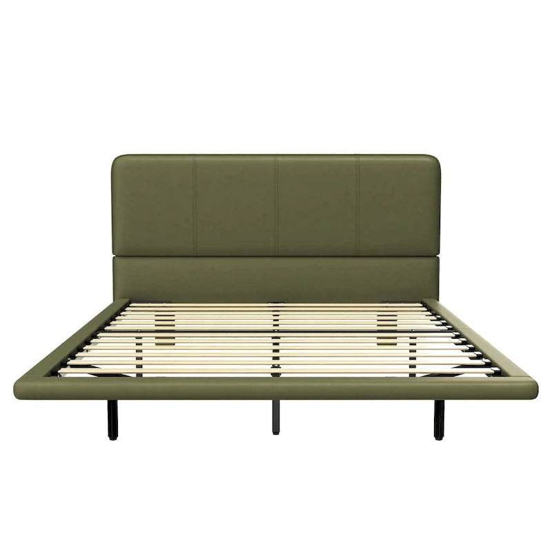 Christopher Knight Home Korli Contemporary Upholstered Leather Floating Bed Frame and Headboard Set with LED Lighting 23