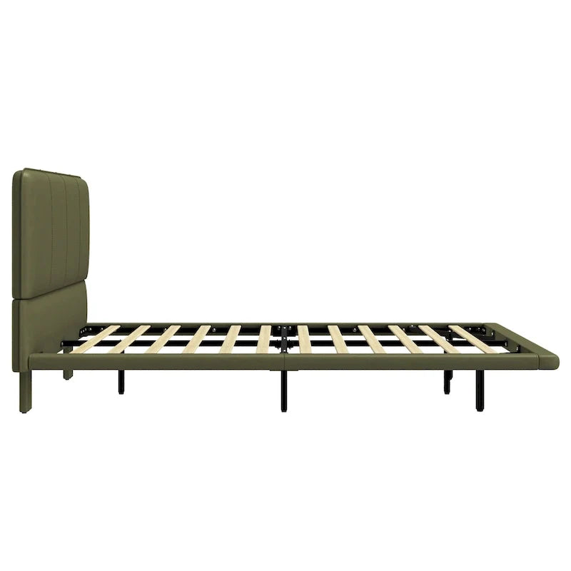 Christopher Knight Home Korli Contemporary Upholstered Leather Floating Bed Frame and Headboard Set with LED Lighting 26