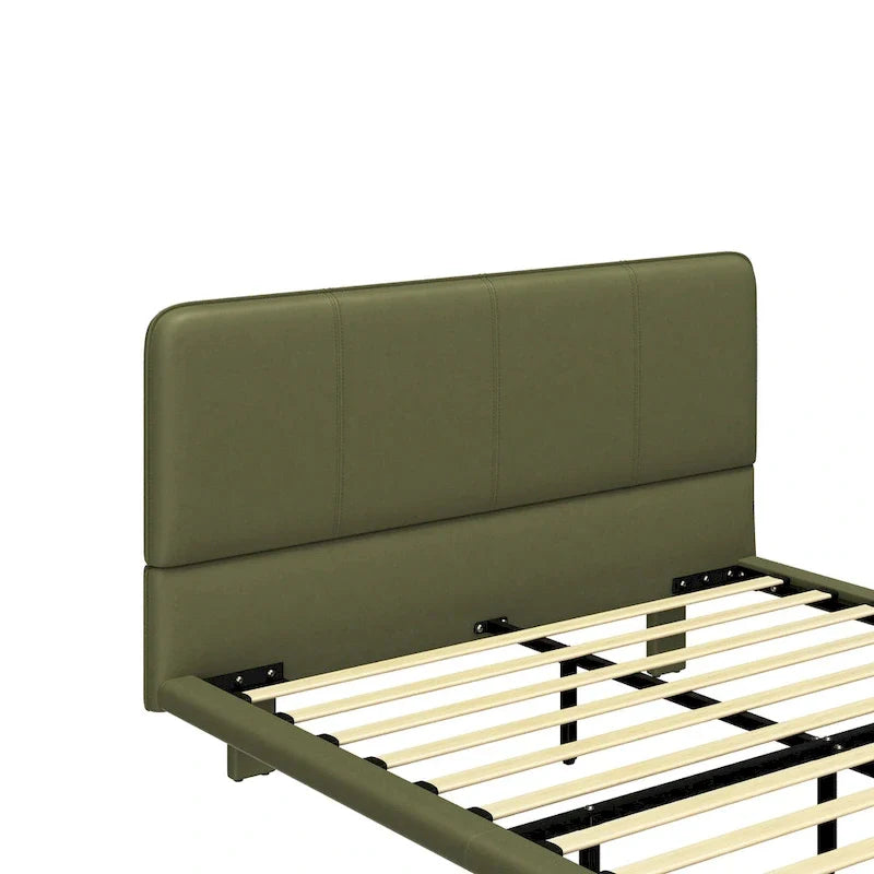Christopher Knight Home Korli Contemporary Upholstered Leather Floating Bed Frame and Headboard Set with LED Lighting 27