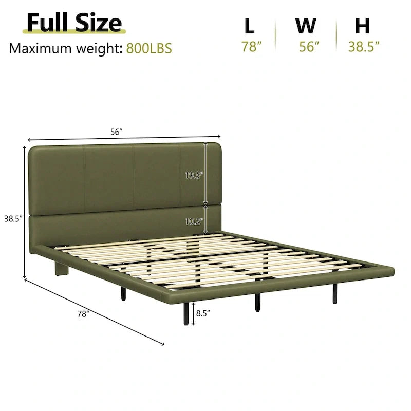 Christopher Knight Home Korli Contemporary Upholstered Leather Floating Bed Frame and Headboard Set with LED Lighting 29