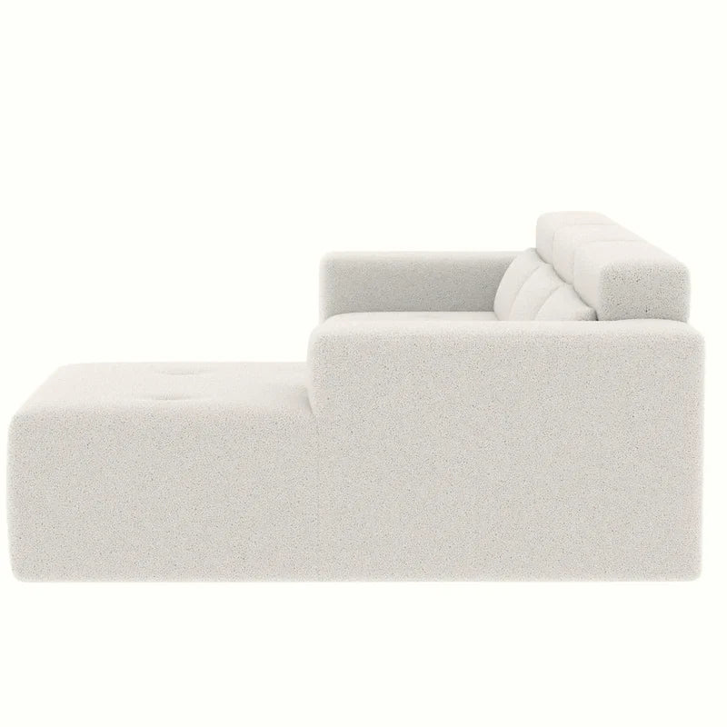 Christopher Knight Home - 109 Modern L-Shaped Modular Sectional Sofa in Teddy Fabric with Chaise and Pillows 8