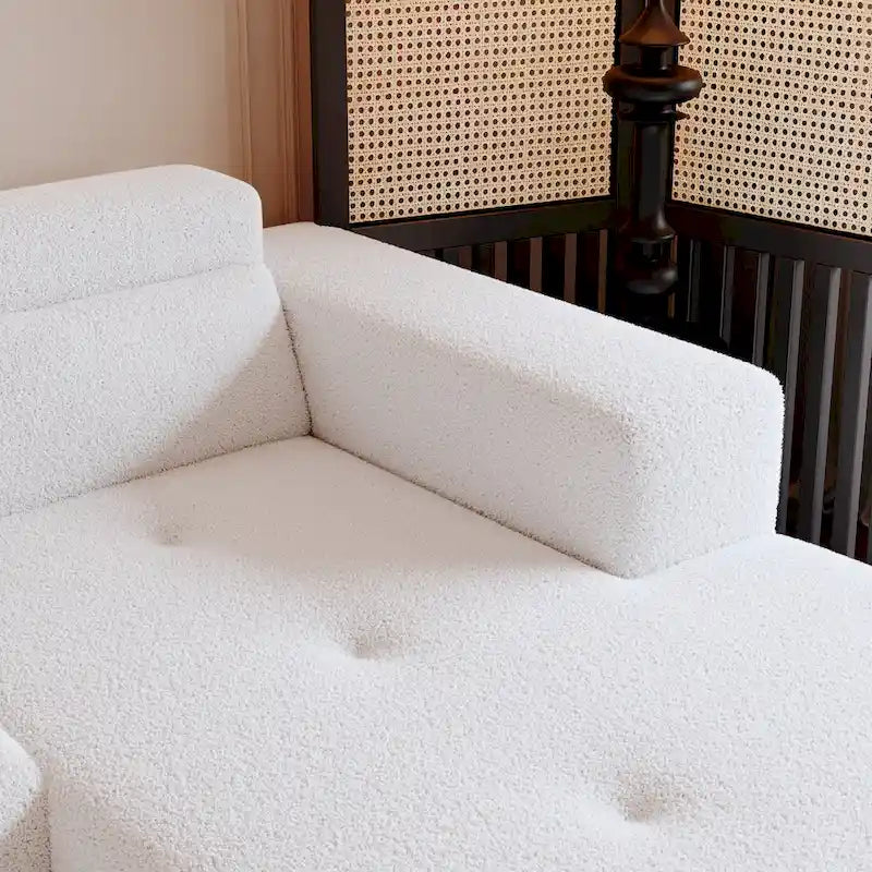 L Shaped Sectional Sofa with Upholstered Cushions and Modular Design 11