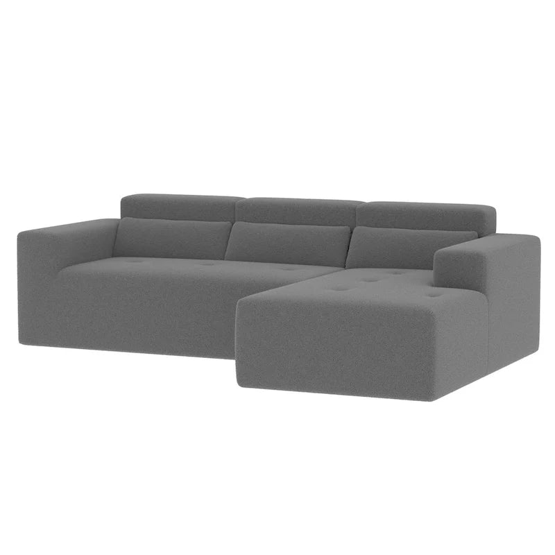 Christopher Knight Home - 109 Modern L-Shaped Modular Sectional Sofa in Teddy Fabric with Chaise and Pillows 19