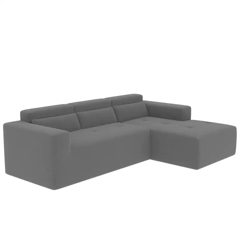 L Shaped Sectional Sofa with Upholstered Cushions and Modular Design 20