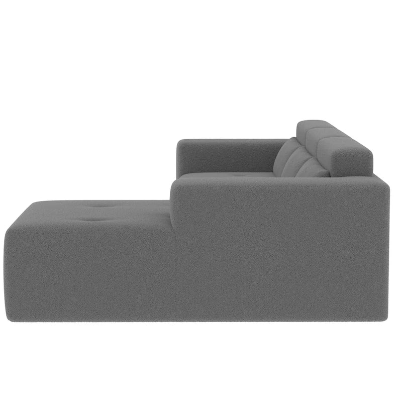 L Shaped Sectional Sofa with Upholstered Cushions and Modular Design 21