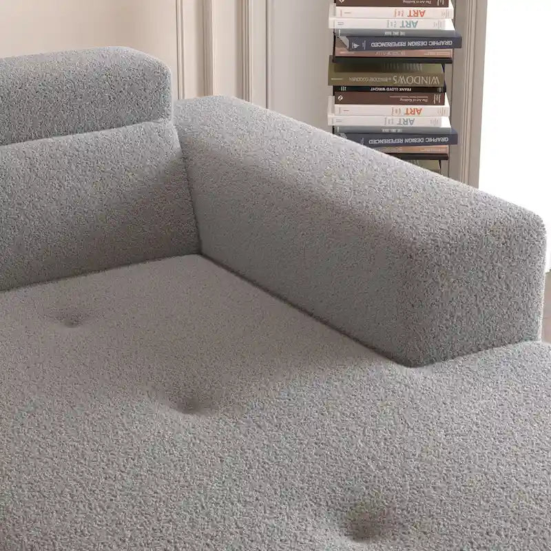 Christopher Knight Home - 109 Modern L-Shaped Modular Sectional Sofa in Teddy Fabric with Chaise and Pillows 24