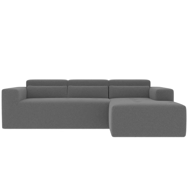 L Shaped Sectional Sofa with Upholstered Cushions and Modular Design 26