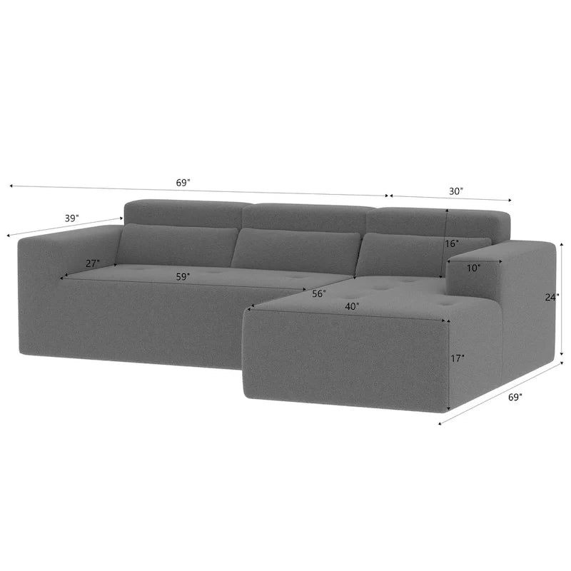 Christopher Knight Home - 109 Modern L-Shaped Modular Sectional Sofa in Teddy Fabric with Chaise and Pillows 27