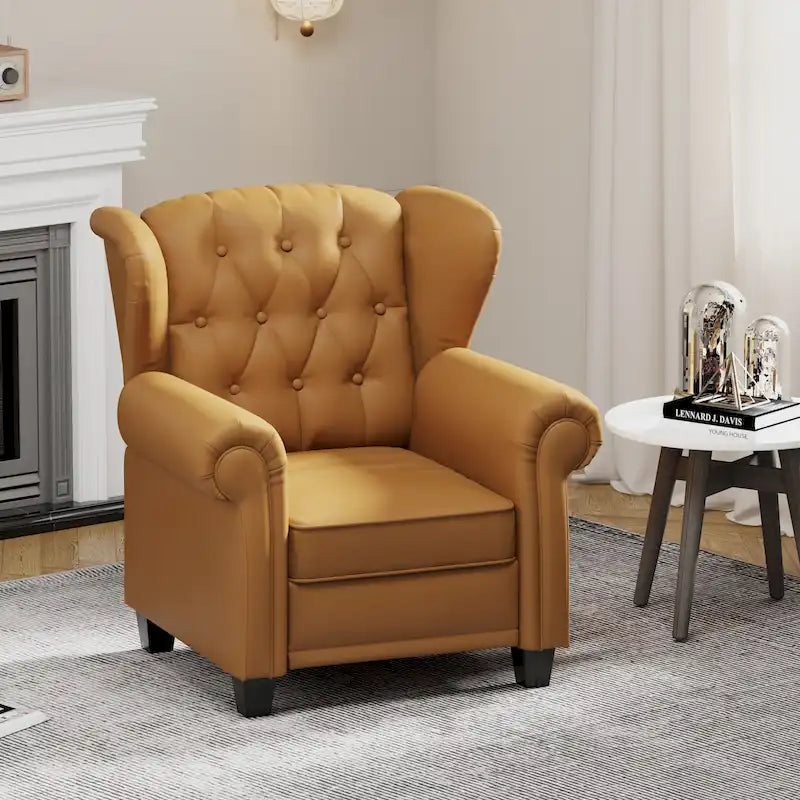 Contemporary Tufted Push-Back Recliner Armchair 36