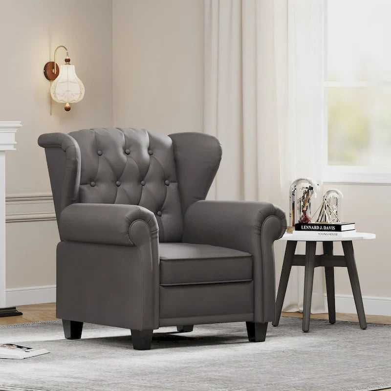 Contemporary Tufted Push-Back Recliner Armchair 1
