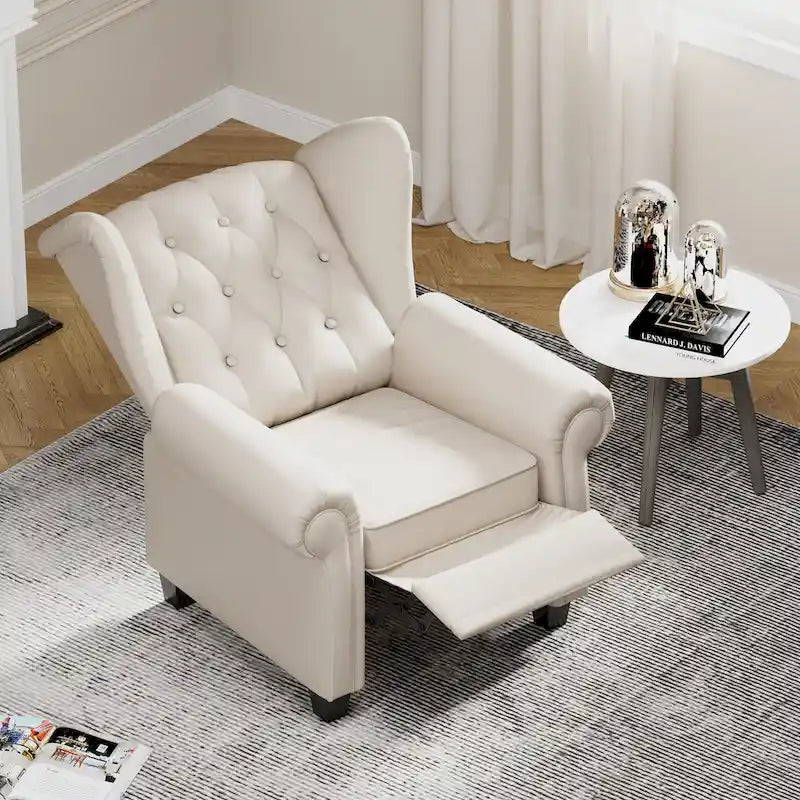 Contemporary Tufted Push-Back Recliner Armchair 6