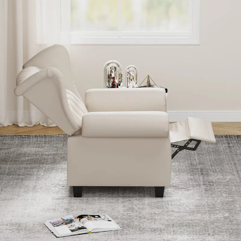 Contemporary Tufted Push-Back Recliner Armchair 7