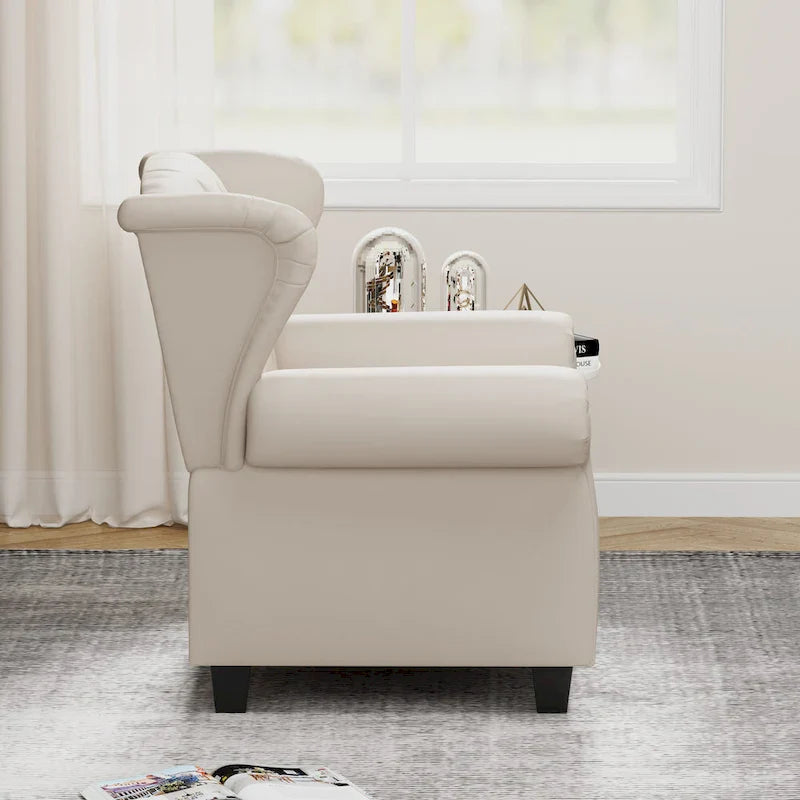 Contemporary Tufted Push-Back Recliner Armchair 9
