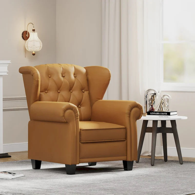 Contemporary Tufted Push-Back Recliner Armchair 18