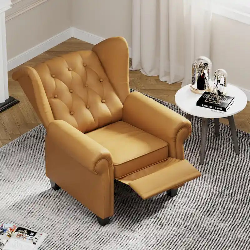 Contemporary Tufted Push-Back Recliner Armchair 19