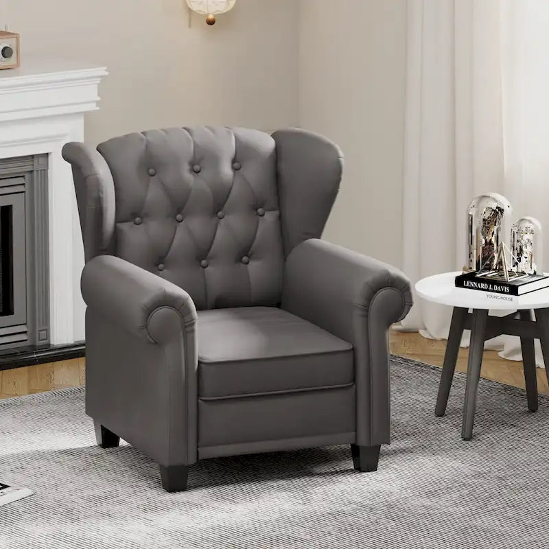 Contemporary Tufted Push-Back Recliner Armchair 29