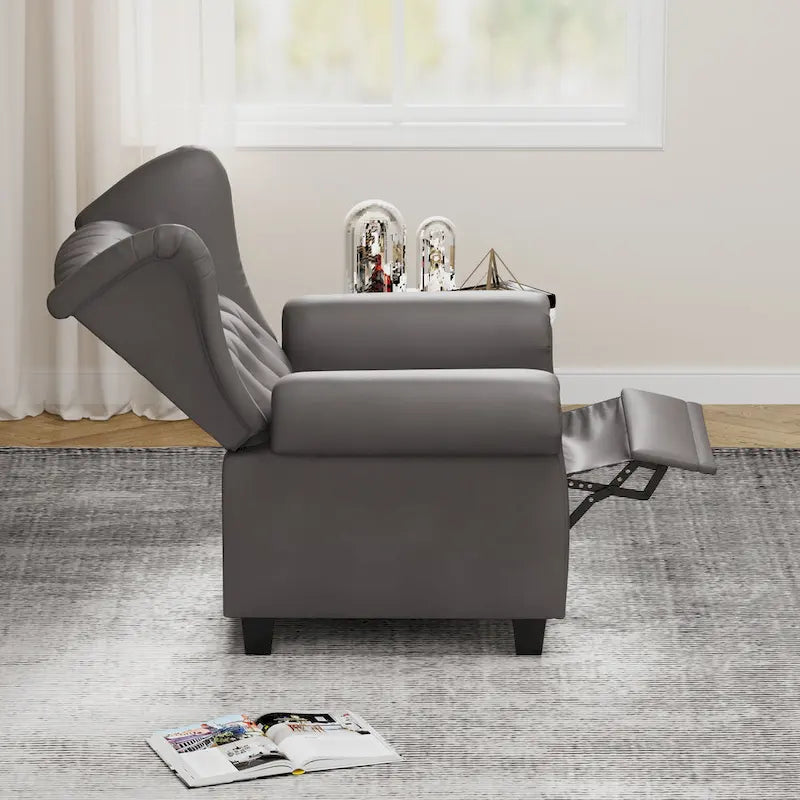 Contemporary Tufted Push-Back Recliner Armchair 31