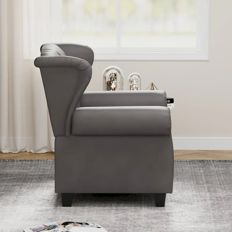 Contemporary Tufted Push-Back Recliner Armchair 32