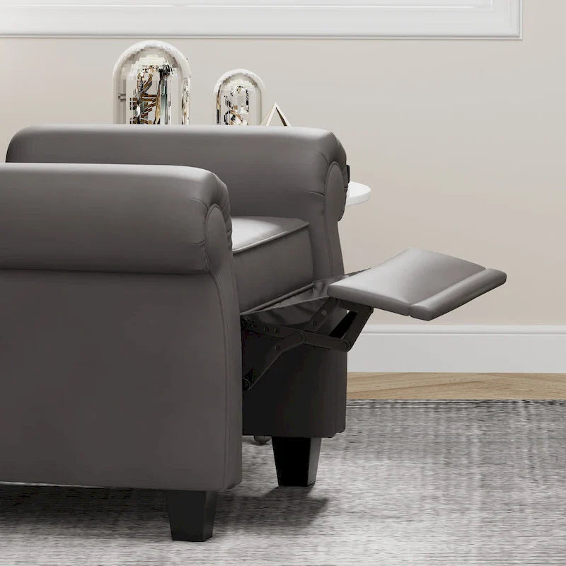 Contemporary Tufted Push-Back Recliner Armchair 33
