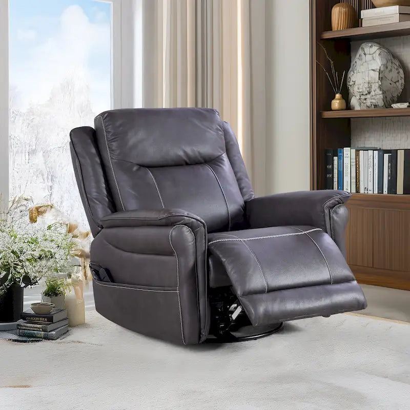 Christopher Knight Home Harrison Soft Power Swivel Rocker Recliner with Heating & Massage, Featuring Pillow Top Arms for Living Areas 20