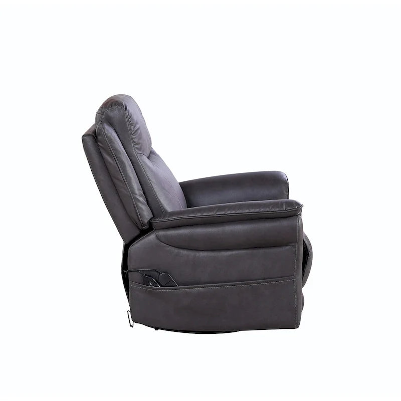 Christopher Knight Home Harrison Soft Power Swivel Rocker Recliner with Heating & Massage, Featuring Pillow Top Arms for Living Areas 3