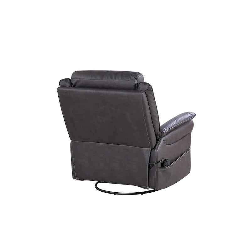 Christopher Knight Home Harrison Soft Power Swivel Rocker Recliner with Heating & Massage, Featuring Pillow Top Arms for Living Areas 5