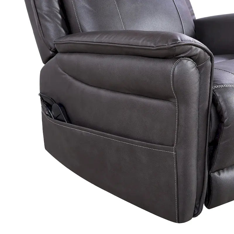 Christopher Knight Home Harrison Soft Power Swivel Rocker Recliner with Heating & Massage, Featuring Pillow Top Arms for Living Areas 6