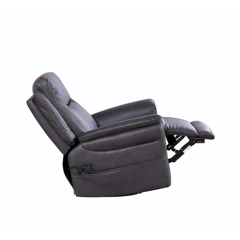 Christopher Knight Home Harrison Soft Power Swivel Rocker Recliner with Heating & Massage, Featuring Pillow Top Arms for Living Areas 7