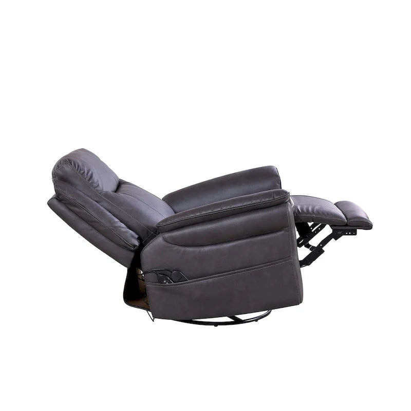 Christopher Knight Home Harrison Soft Power Swivel Rocker Recliner with Heating & Massage, Featuring Pillow Top Arms for Living Areas 8