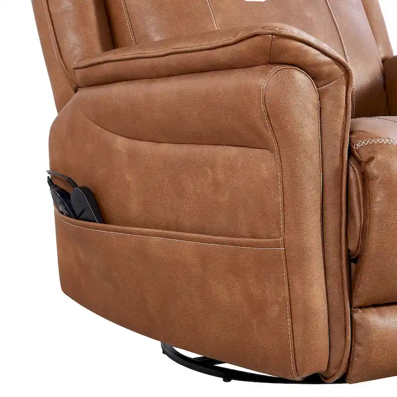Christopher Knight Home Harrison Soft Power Swivel Rocker Recliner with Heating & Massage, Featuring Pillow Top Arms for Living Areas 11