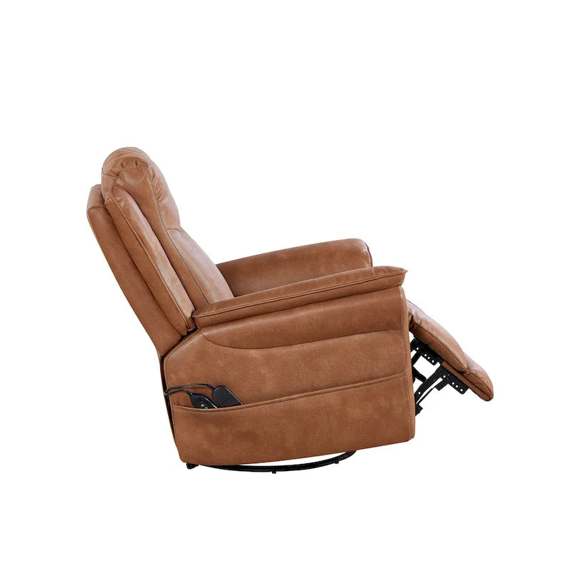 Christopher Knight Home Harrison Soft Power Swivel Rocker Recliner with Heating & Massage, Featuring Pillow Top Arms for Living Areas 12