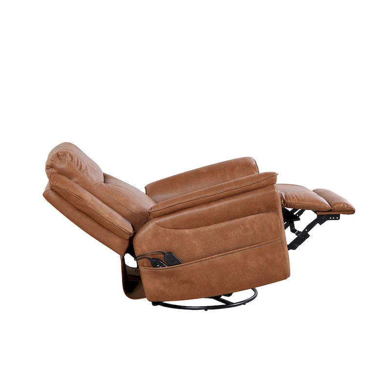 Christopher Knight Home Harrison Soft Power Swivel Rocker Recliner with Heating & Massage, Featuring Pillow Top Arms for Living Areas 13