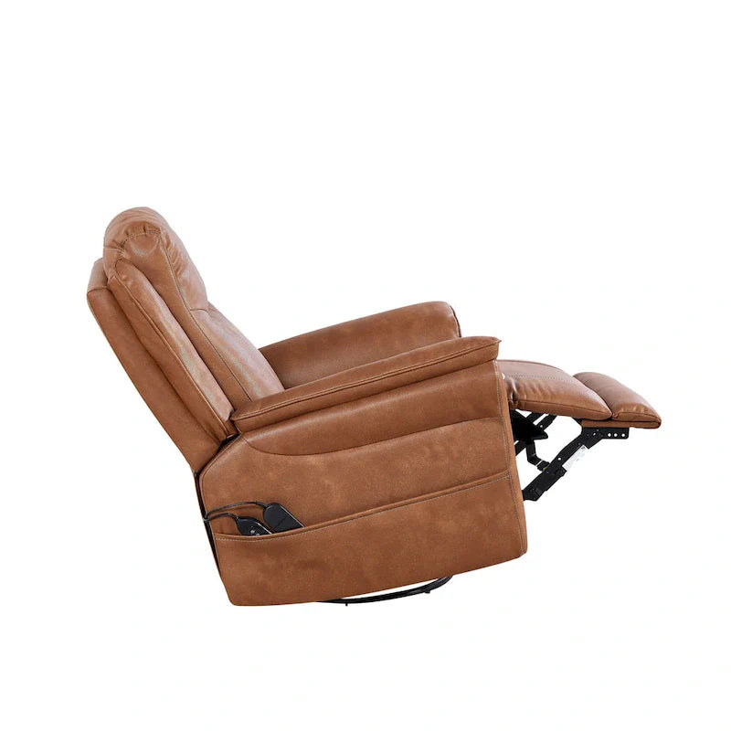 Christopher Knight Home Harrison Soft Power Swivel Rocker Recliner with Heating & Massage, Featuring Pillow Top Arms for Living Areas 14