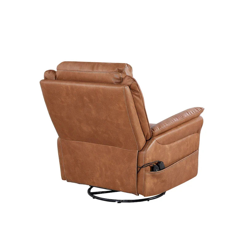 Christopher Knight Home Harrison Soft Power Swivel Rocker Recliner with Heating & Massage, Featuring Pillow Top Arms for Living Areas 16